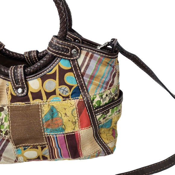 Fossil Handbag Patchwork Fabric Boho Floral Shoulder Strap - Picture 4 of 11